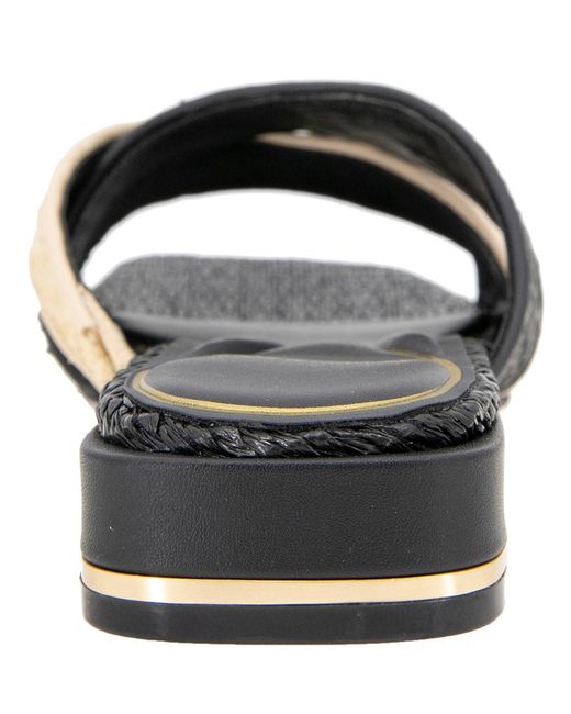Kenneth Cole Black Issa Square Toe Flat Sandals