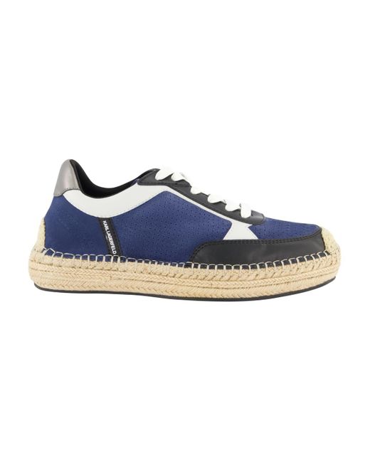 Karl Lagerfeld Blue Lace Up Espadrille Chunky Sole Sneakers for men