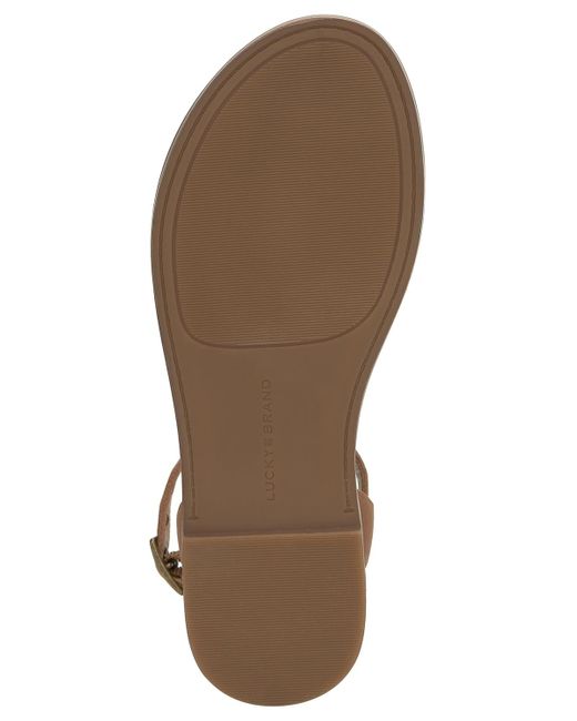 Lucky Brand Brown Kimaya Ankle-strap Flat Sandals