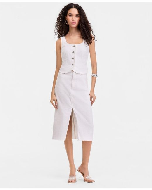 inc white denim dress Perlavera Glen White Denim Dress