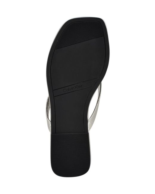 Calvin Klein White Stelea Flat Thong Sandals