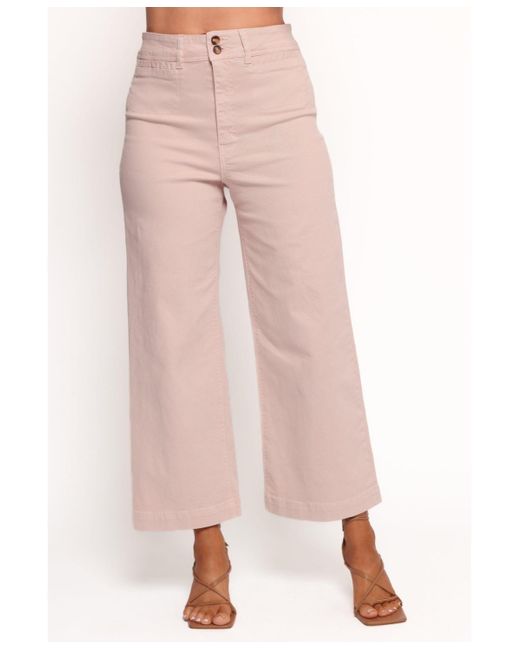 Petal Pup Women's Pink Gemma Cropped Wide Leg Jeans