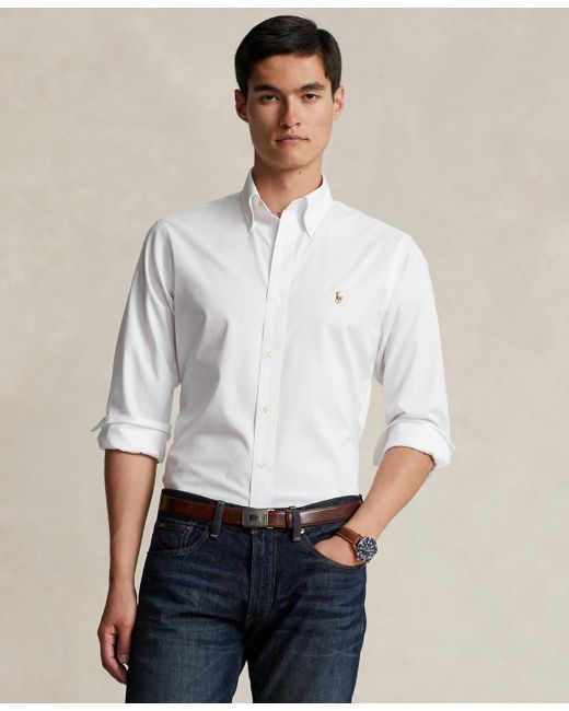 Polo Ralph Lauren White Purepress Cotton Oxford Shirt for men