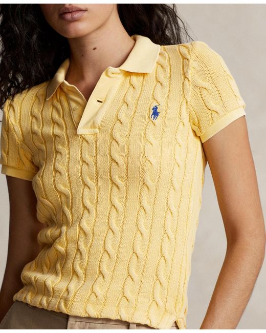 Polo Ralph Lauren Metallic Cable-knit Polo Shirt