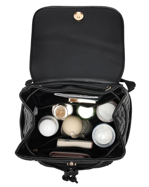 Elle Black Compass 11" Monogram Mini Backpack