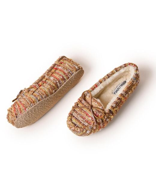 Minnetonka White Cally Patterned Slippers