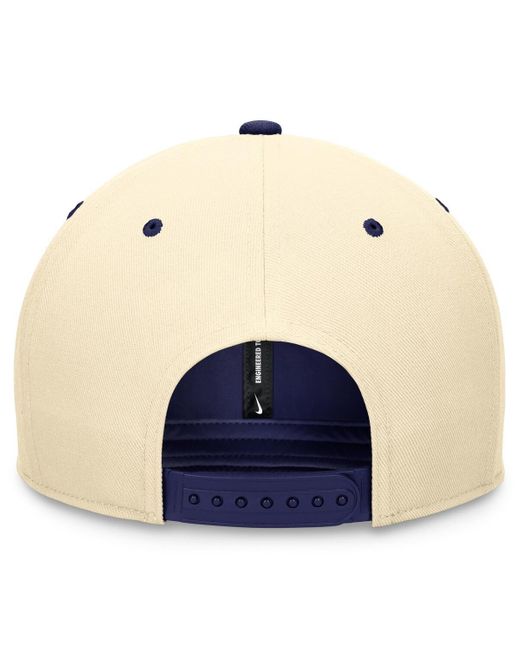 Nike Blue Cream/royal Brooklyn Dodgers Rewind Cooperstown Collection Performance Snapback Hat for men