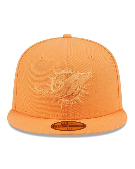 KTZ Orange Miami Dolphins Color Pack 59fifty Fitted Hat for men