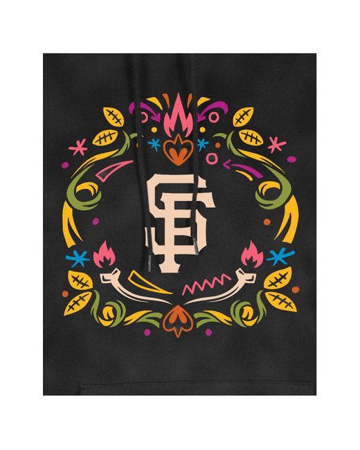 KTZ Black San Francisco Giants Dia De Muertos Mineral Wash Hoodie Sweatshirt