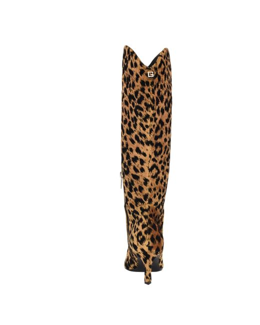 Guess Brown Palisa Wide Calf Tall Kitten Heel Dress Boots