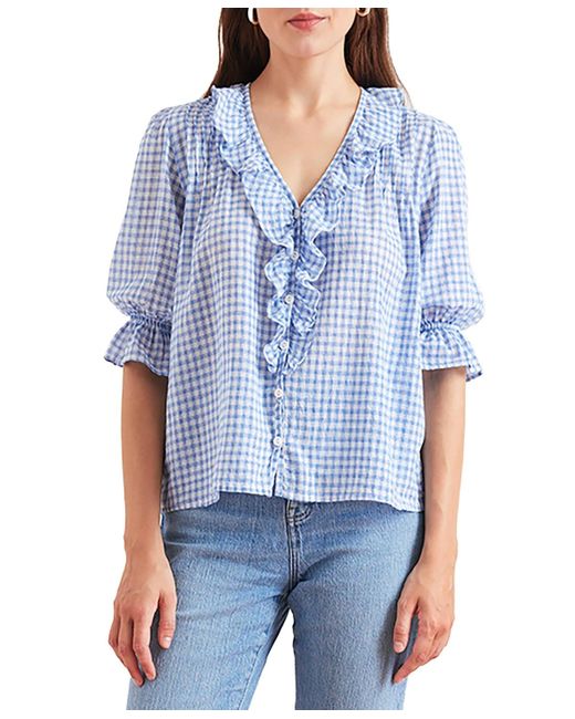Paneros Clothing Women's Blue Cotton Chloe Shirt