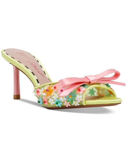 Betsey Johnson Multicolor Naddia Ditzy Floral Stiletto Slip-on Mules