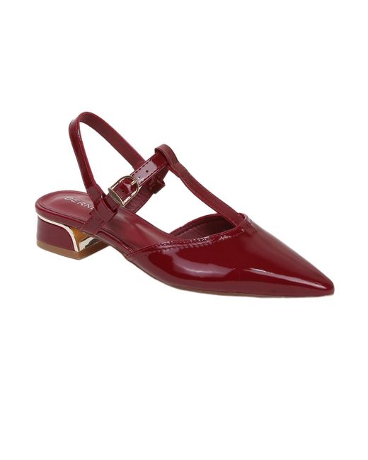 BERNESS Red Cristian T-strap Slingbacks