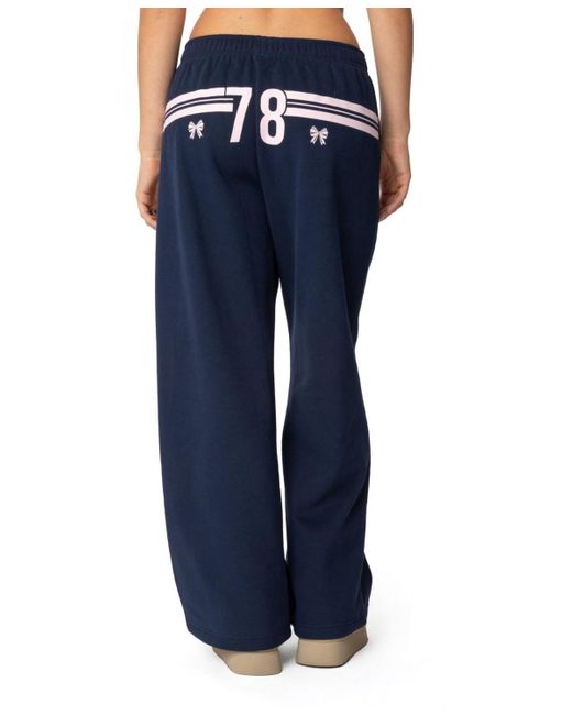 Edikted Blue 78 Bow Sweatpants