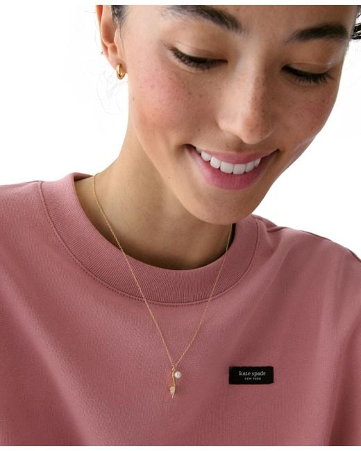 Kate Spade Metallic Cubic Zirconia And Imitation Pearl Life Of The Party Necklace