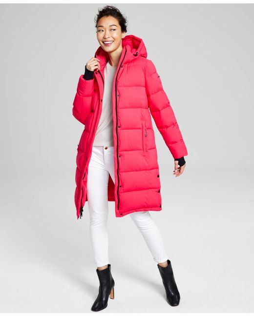 BCBGeneration Red Hooded Puffer Coat