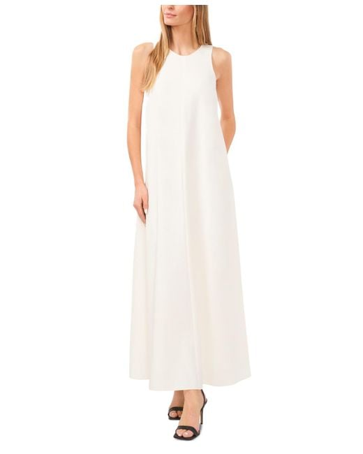 Cece White Sleeveless Bow-back Maxi Dress