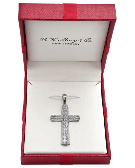 Macy's Gray Diamond Cross Pendant (1/2 Ct. T.w for men