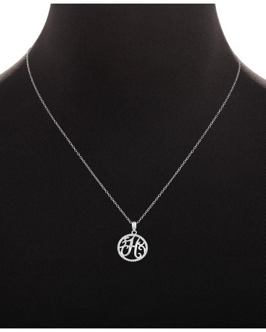 Giani Bernini White Cubic Zirconia Filigree Initial H Monogram 18" Pendant Necklace