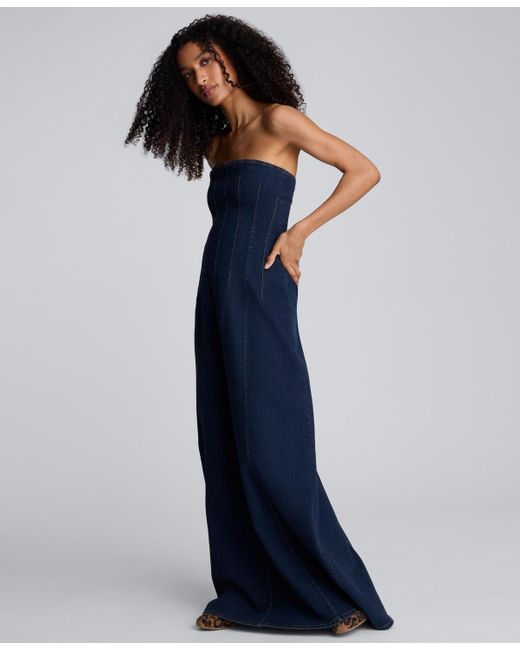 Kenneth Cole Strapless Maxi Dress in Blue | Lyst