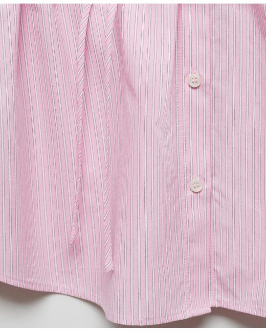 Mango Pink Striped Bow Blouse