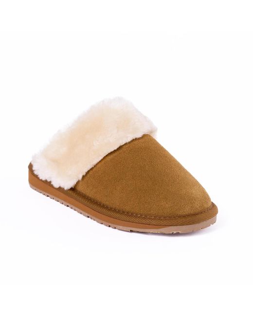 Minnetonka Brown Carefree Scuff Slippers