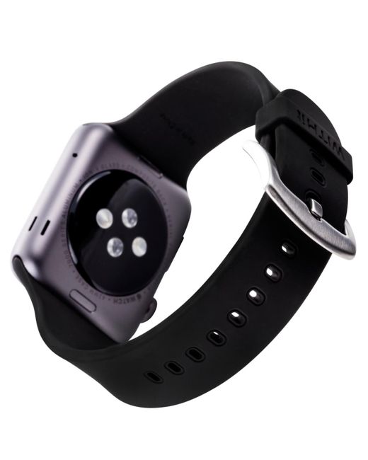 WITHit Black Smooth Silicone Band Designed For Apple Watch 42mm (series 1-3 Only