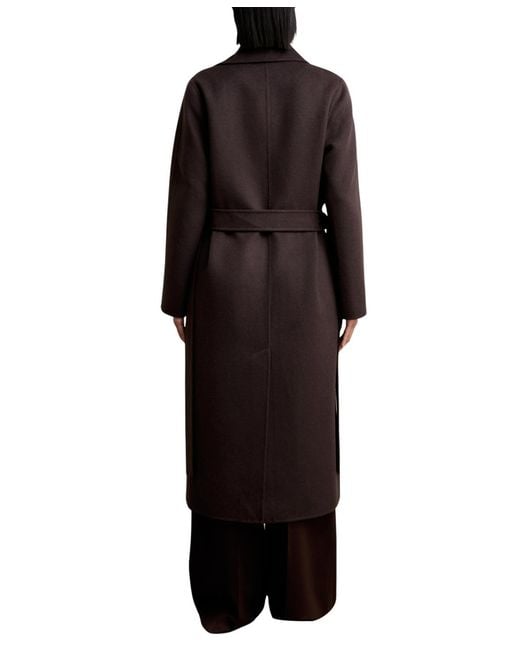 Reiss Black Double-breasted Blindseam Wool-blend Coat