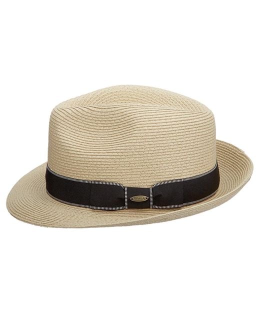 Scala Natural Fine Paper Braid Fedora Hat for men