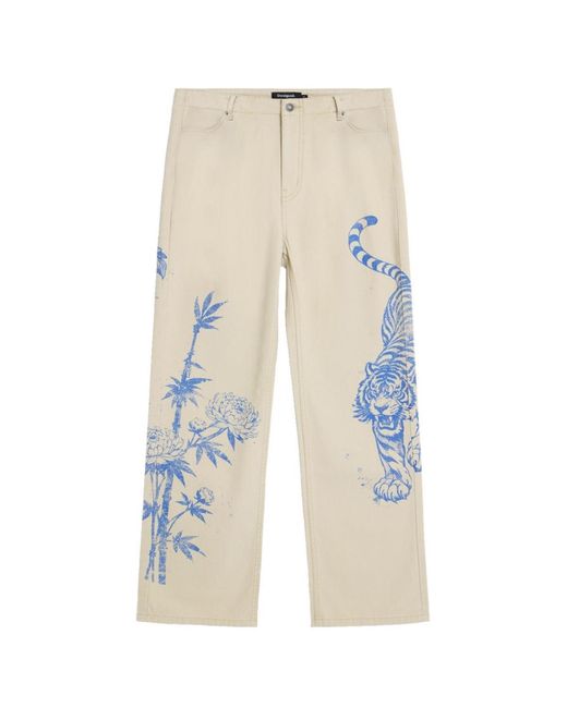 Desigual Natural Printed Trousers for men