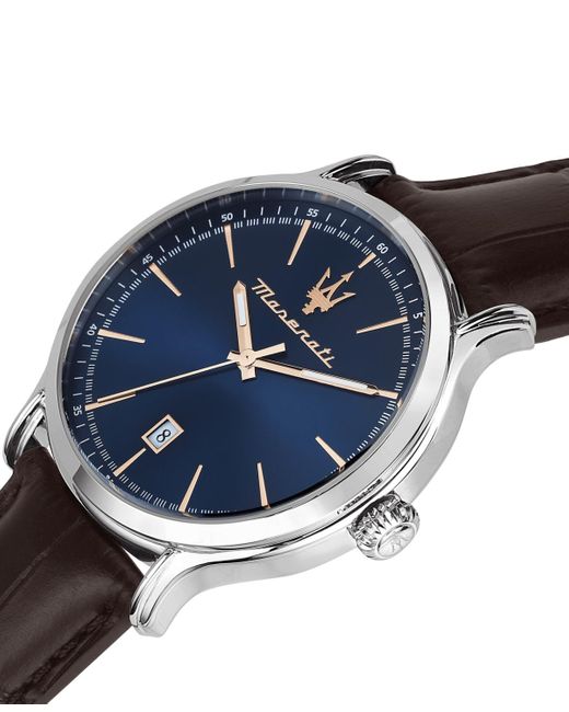 Maserati Blue Date Leather Watch for men