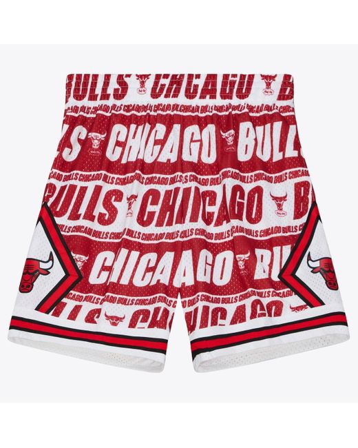 Mitchell & Ness Red Chicago Bulls 1996/97 Hardwood Classics Team Wrap Swingman Shorts for men