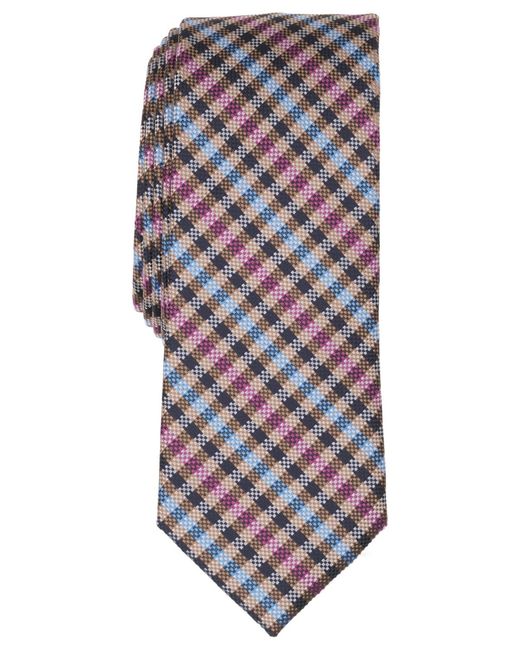BarIII Gray Regatta Grid Pattern Tie for men