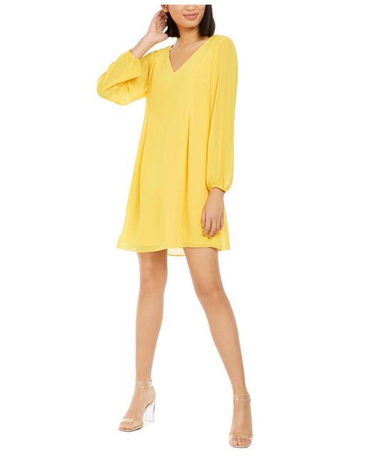 INC International Concepts Yellow Inc Bow-back Chiffon Dress, Created For Macy's