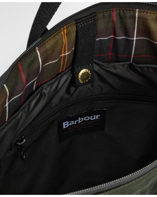 Barbour Black Field Wax Zipper Large Backpack for men