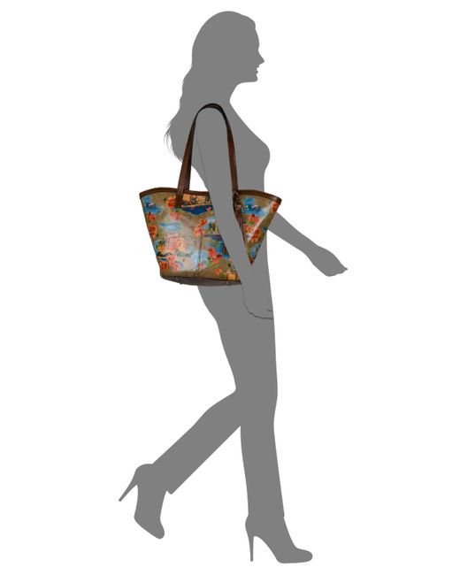Patricia Nash Marconia Printed Leather Extralarge Tote in Brown Lyst