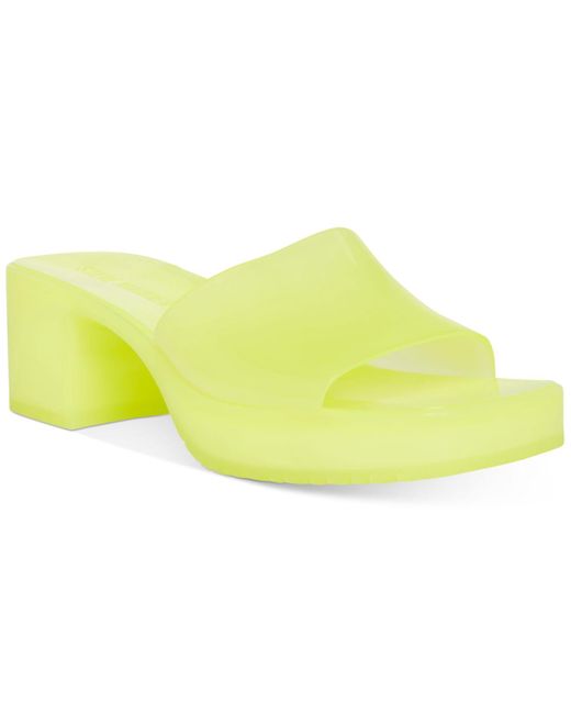 Steve Madden Harlin Jelly Block-heel Sandals in Yellow - Lyst
