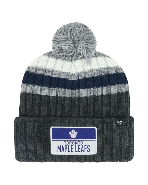 '47 Gray Toronto Maple Leafs Stack Patch Cuffed Knit Hat for men