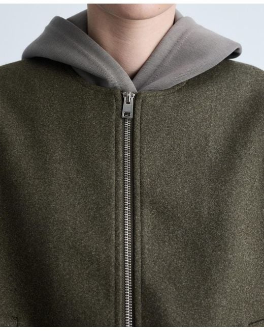 Mango Gray Gathered Bomber Jacket