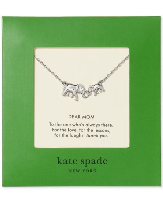Kate Spade White Cubic Zirconia Dear Mom Pendant Necklace