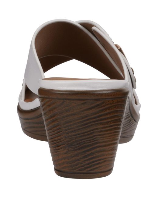 Gc Shoes White Ash Crisscross Wedge Sandals