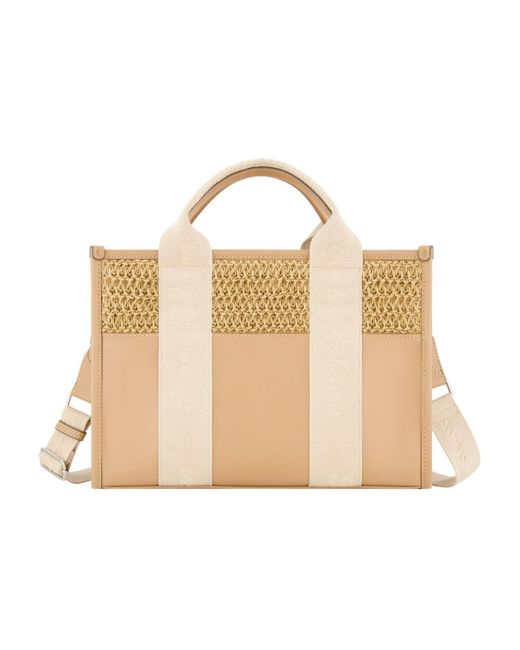Tommy Bahama Natural Raffia Logo Webbing Modern Tote