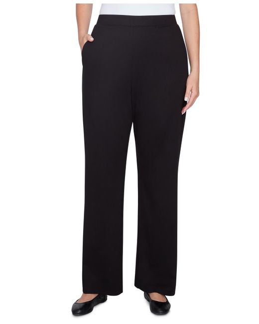 Ruby Women's Black Plus Size Luxe Double Knit Pull-on Pants