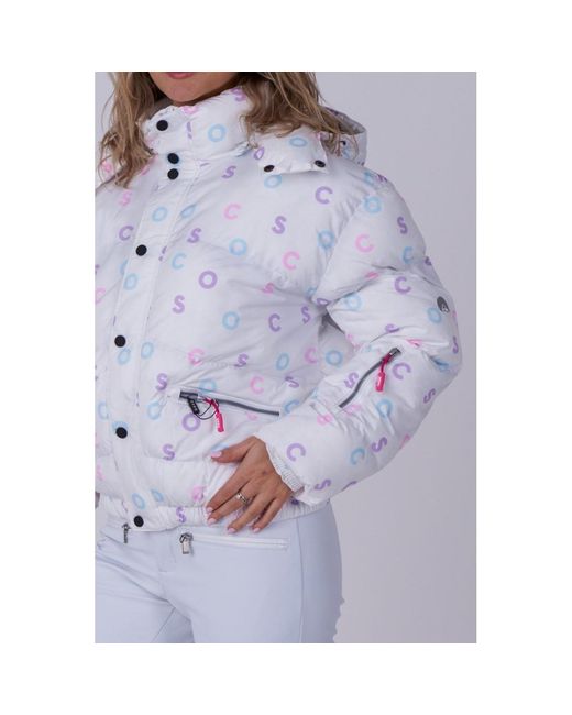 OOSC White Print Chic Puffer Jacket