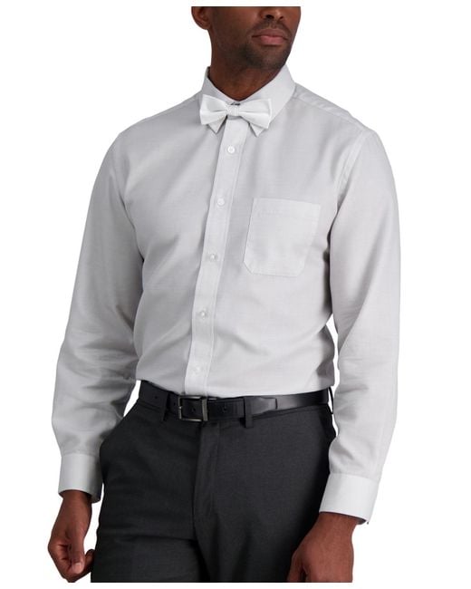 Calvin Klein White Unison Solid Pre-tied Bow Tie for men