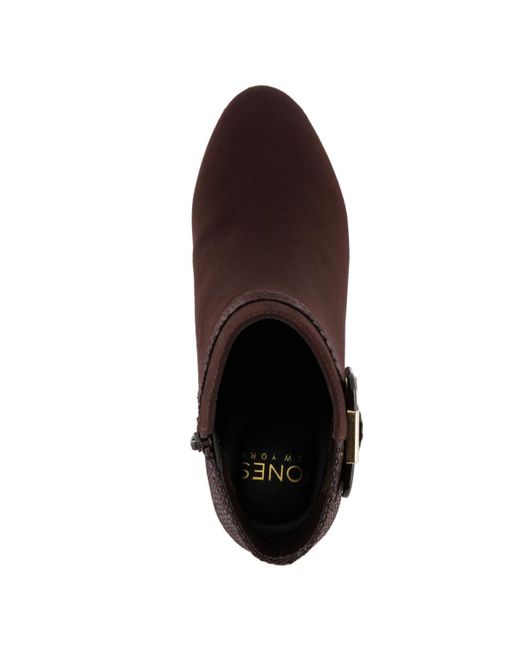 Jones New York Brown Ivyy Buckle Block Heel Booties