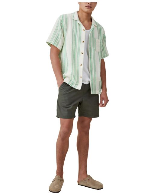 Cotton On Green Palma Short Sleeve Shirt for men
