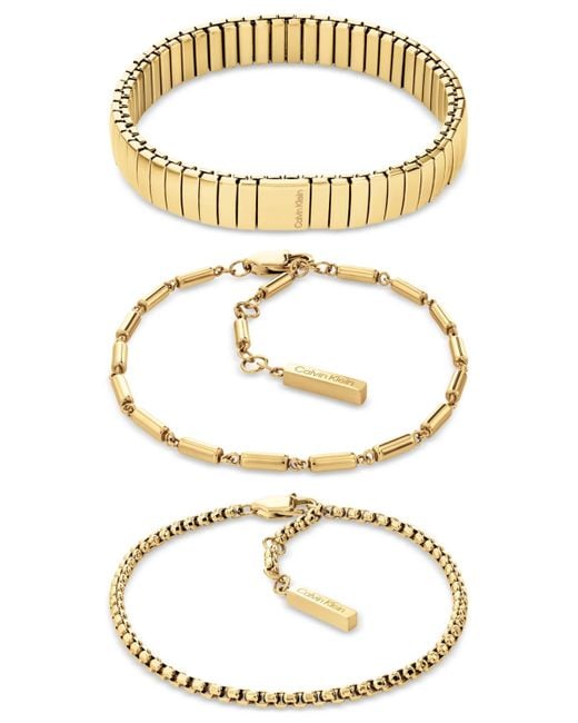 Calvin Klein Metallic 3-pc. Set Stacked Bracelets