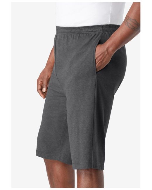 Kingsize Red Big & Tall Lightweight Extra Long Jersey Shorts for men