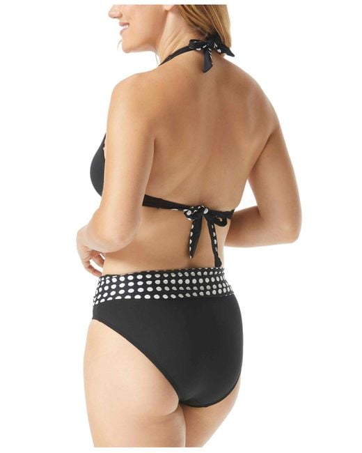 Coco Reef Reversible Bra-sized Halter Bikini Top & Lure Tie High-waist  Bikini Bottoms in Black